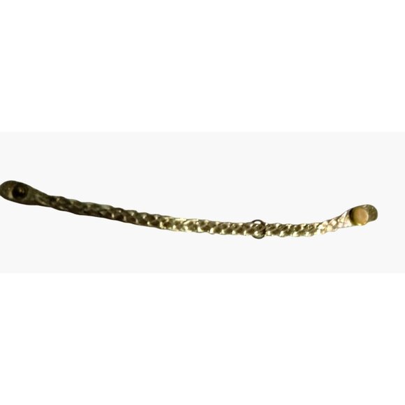 Braided Metallic Gold Leather Bracelet Charm Holder Snap Closure - Picture 3 of 8